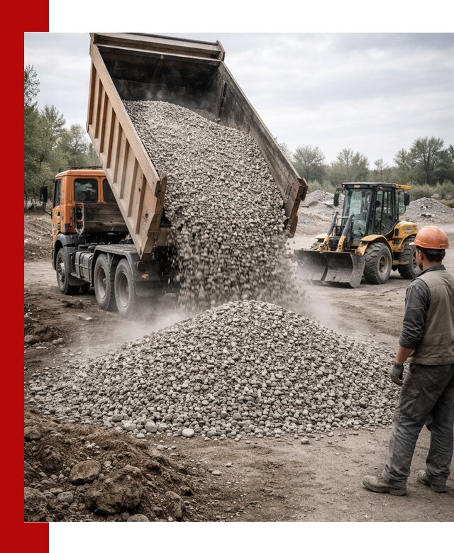 Доставка щебня в Ярославле крупными и мелкими фракциями