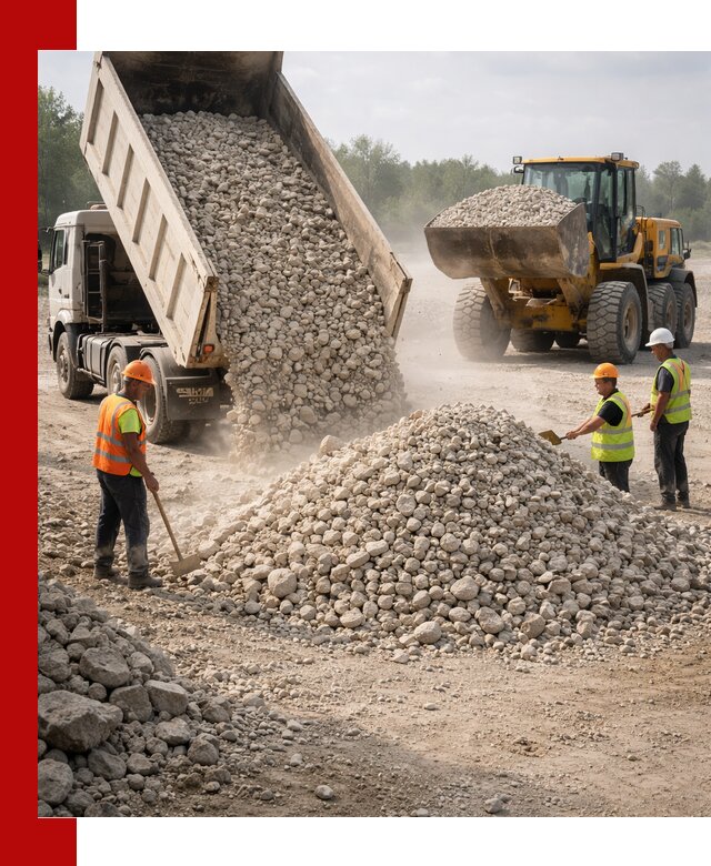 Доставка известнякового щебня фр. 40-70 в Ярославле