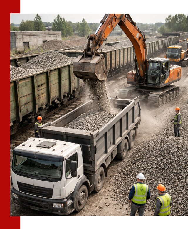 Железнодорожный щебень фракция 25–60 для поставок в Ярославле