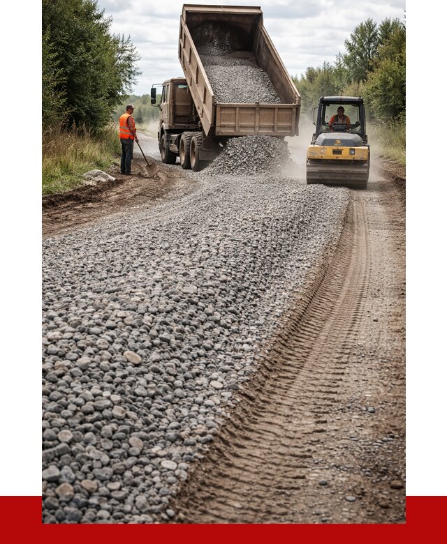Щебень для отсыпки дороги в Ярославле от 2772 р. ПРОНЕРУДРсл