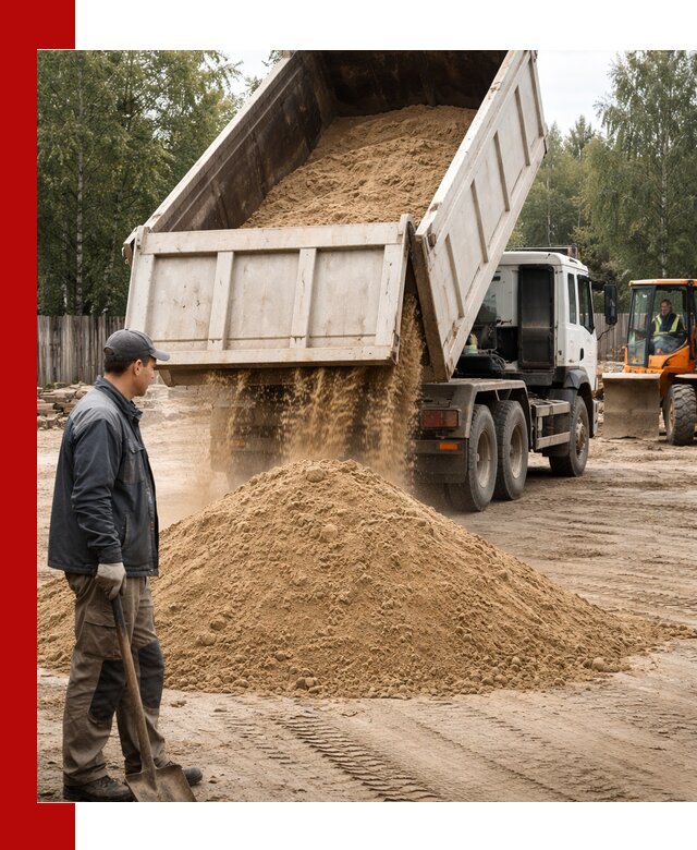 Доставка и продажа песка с разгрузкой в Ярославле