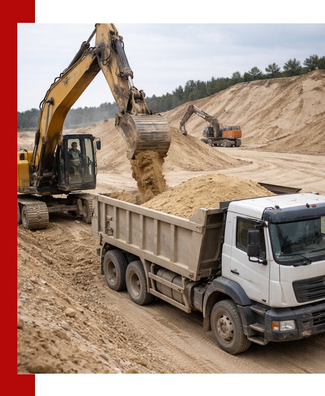 Доставка карьерного песка с самосвалами и разгрузкой в Ярославле