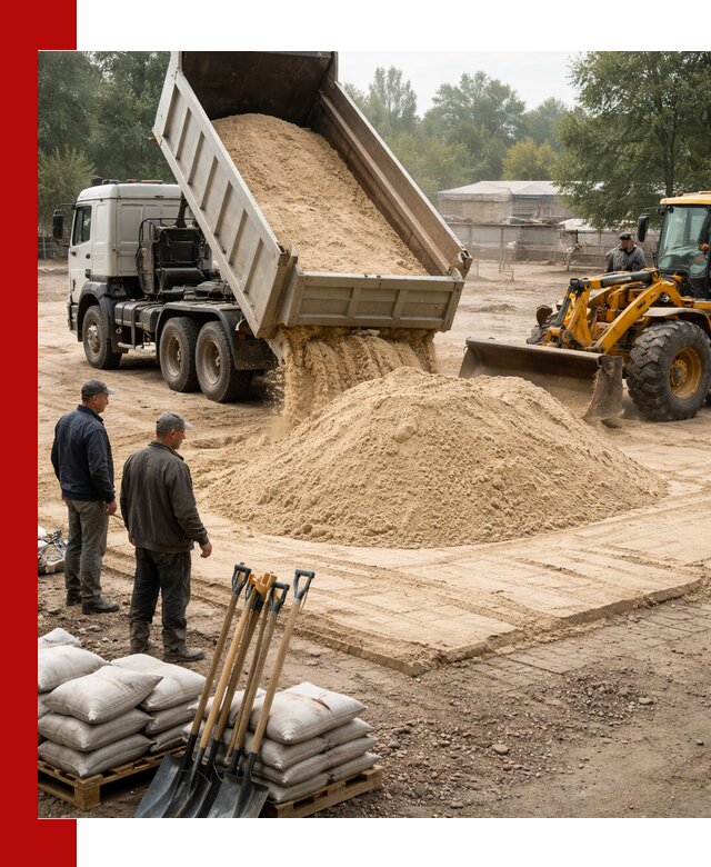 Доставка мытого песка в Ярославле с самосвалами по выгодной цене