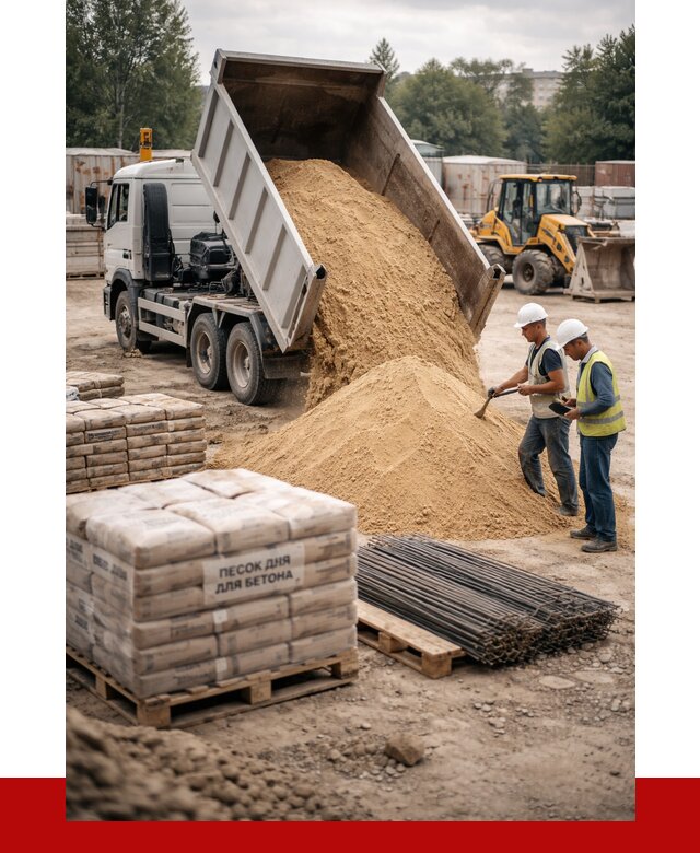 Песок для бетона в Ярославле от 2567 р. с доставкой, ПРОНЕРУДРсл