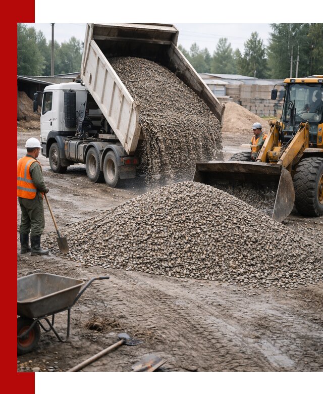 Мытый гравий с доставкой в Ярославле от карьера до участка