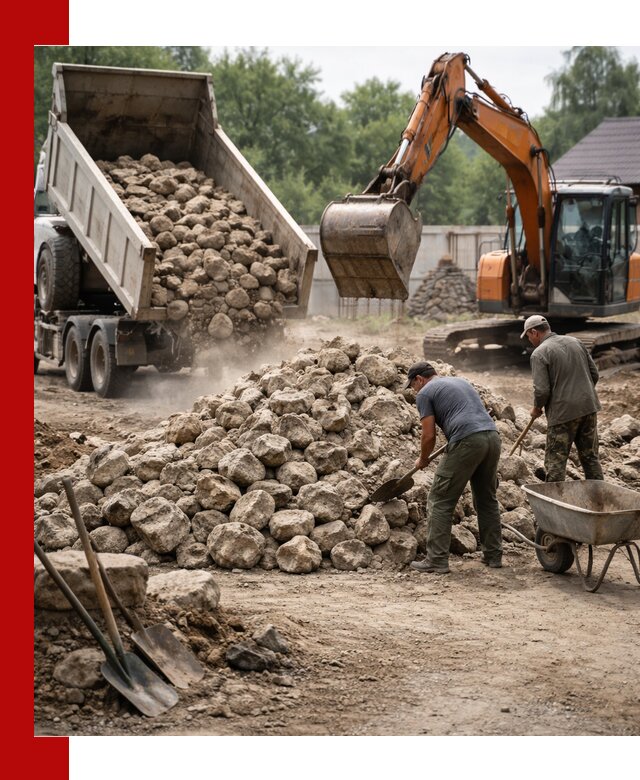 Доставка и разгрузка бутового камня в Ярославле