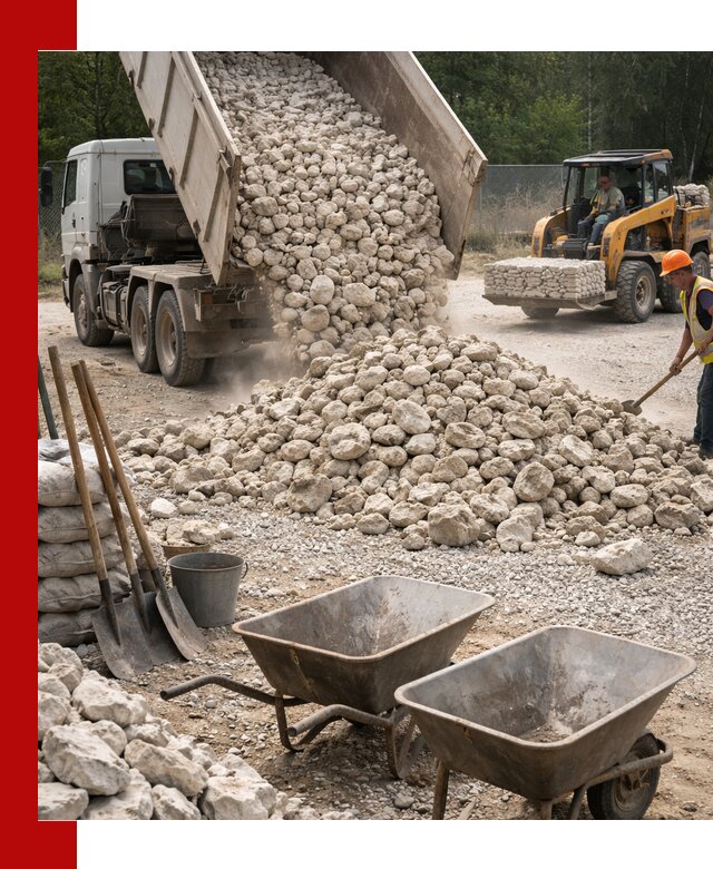 Доставка и продажа бутового известнякового камня в Ярославле