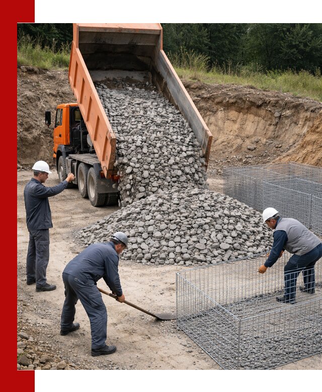 Камень для габионов с доставкой в Ярославле быстро и надёжно