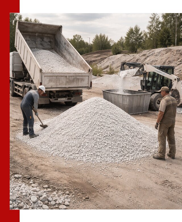 Доставка и продажа белой мраморной крошки в Ярославле