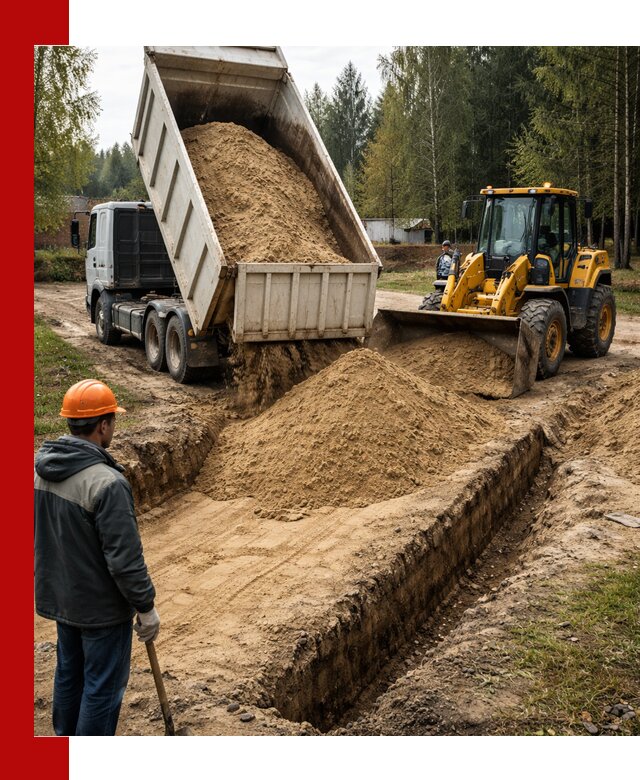 Доставка песчаного грунта в Ярославле для строительных работ