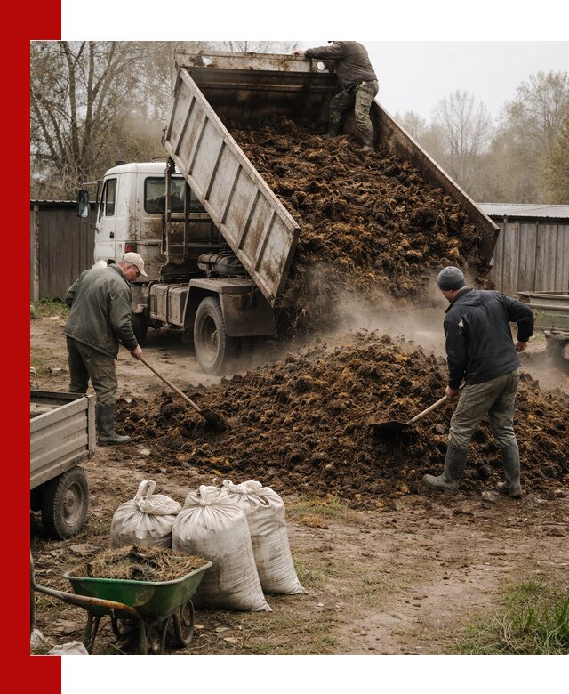 Доставка коровьего навоза самосвалом в Ярославле