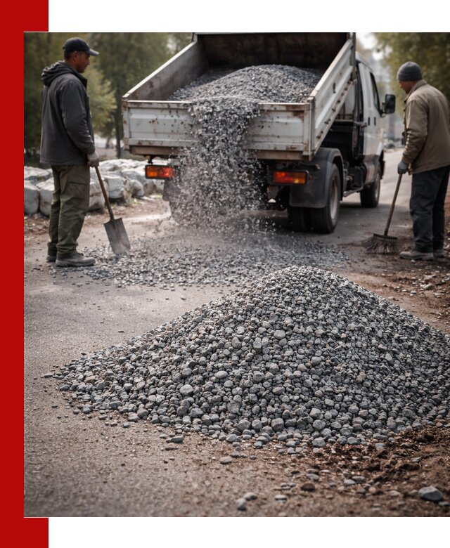 Гранитная крошка для посыпки дорог и тротуаров в Ярославле