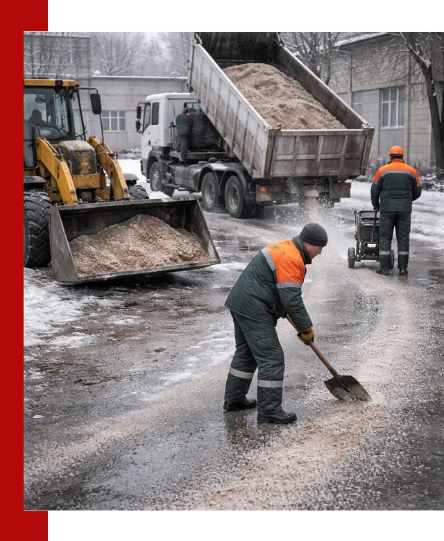 Реагент против гололеда с доставкой и нанесением в Ярославле