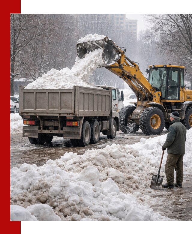 Вывоз снега грузовой техникой в Ярославле оперативно и чисто